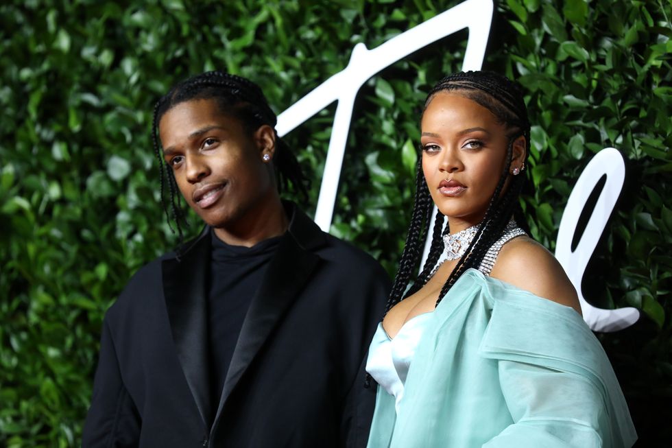 london, england   december 02 asap rocky and rihanna arrive at the fashion awards 2019 held at royal albert hall on december 02, 2019 in london, england photo by jeff spicerbfcgetty images
