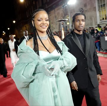 london, england december 02 asap rocky and rihanna l arrive at the fashion awards 2019 held at royal albert hall on december 02, 2019 in london, england photo by gareth cattermolebfcgetty images