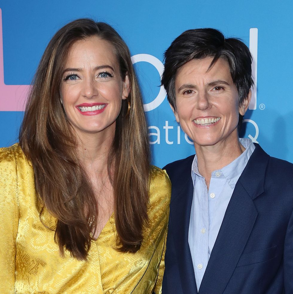 los angeles, california   december 02 stephanie allynne l and tig notaro attend the premiere of showtimes the l word generation q at regal la live on december 02, 2019 in los angeles, california photo by david livingstongetty images