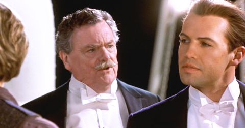 los angeles   december 19 the movie titanic, written and directed by james cameron seen here from left, bernard fox as col archibald gracie and billy zane as caledon cal hockley initial usa theatrical wide release december 19, 1997 screen capture paramount pictures photo by cbs via getty images