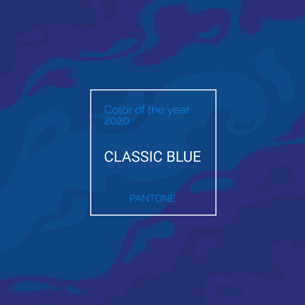 color of the year 2020 classic blue banner trendy pantone swatch palette template elegant wavy texture square abstract vector background