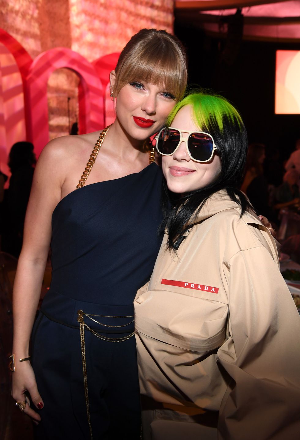 los angeles, california december 12 l r taylor swift and billie eilish attend billboard women in music 2019, presented by youtube music, on december 12, 2019 in los angeles, california photo by kevin mazurgetty images for billboard