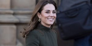 bradford, england   january 15 catherine, duchess of cambridge visits city hall in bradfords centenary square where she met members of the public on a walkabout on january 15, 2020 in bradford, united kingdom photo by mark cuthbertuk press via getty images