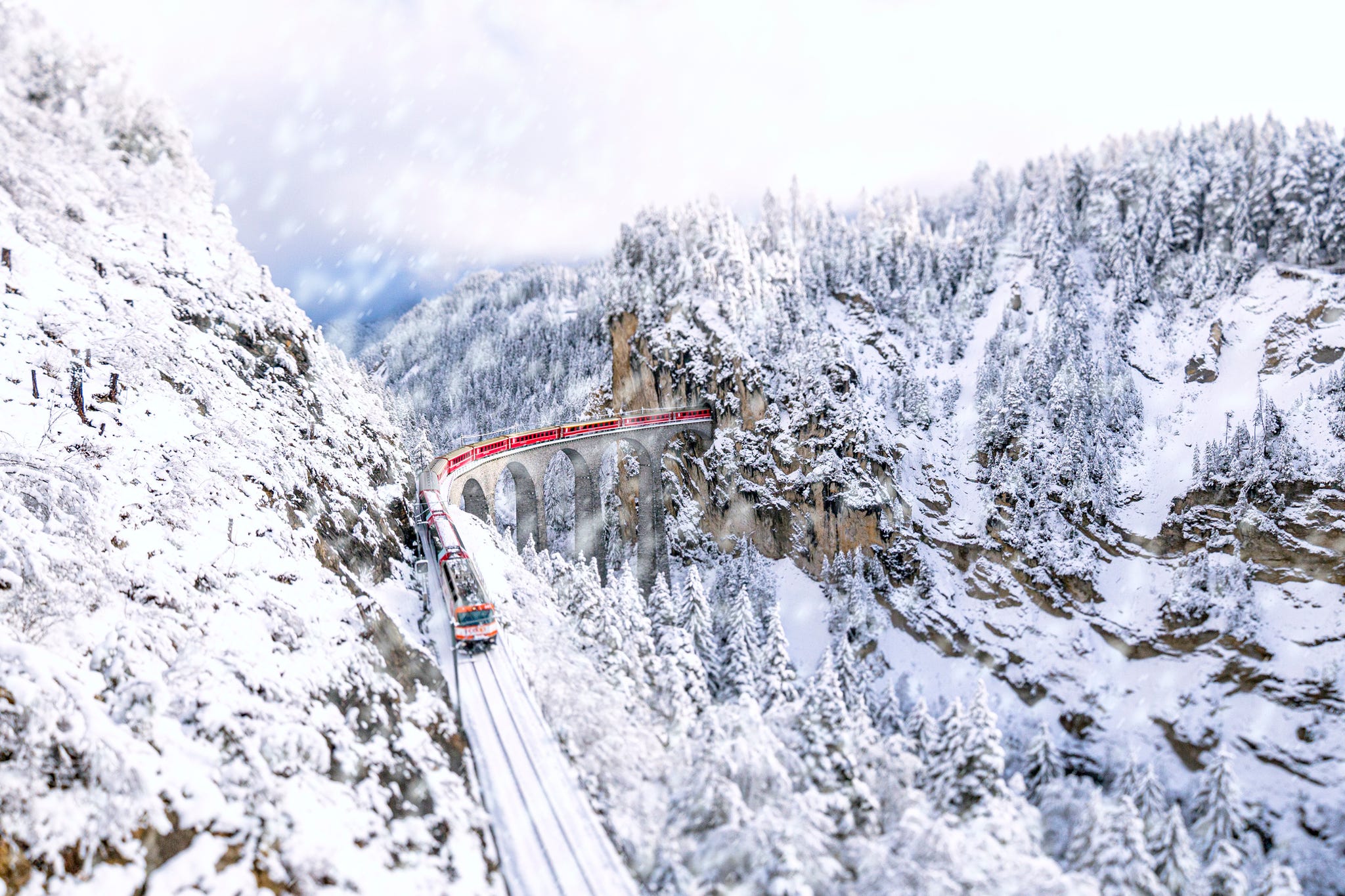 bernina express trein in zwitserland