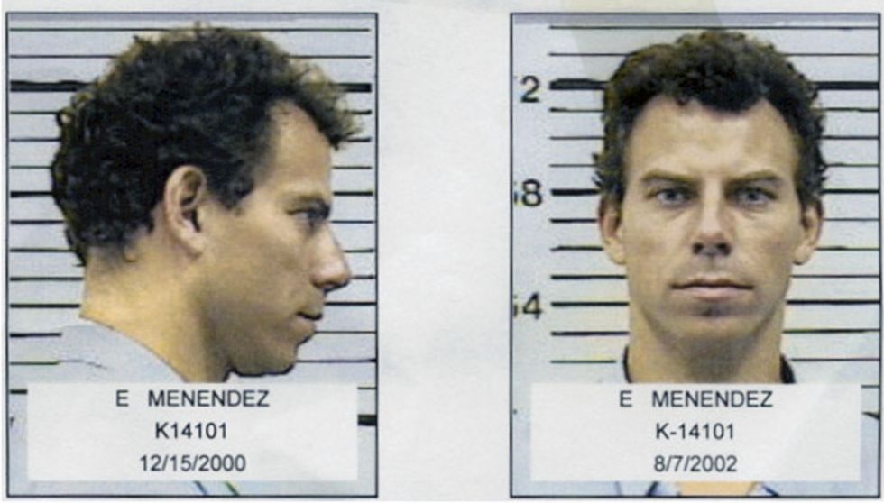 Mug shots of Erik Menendez in 2000 and 2002