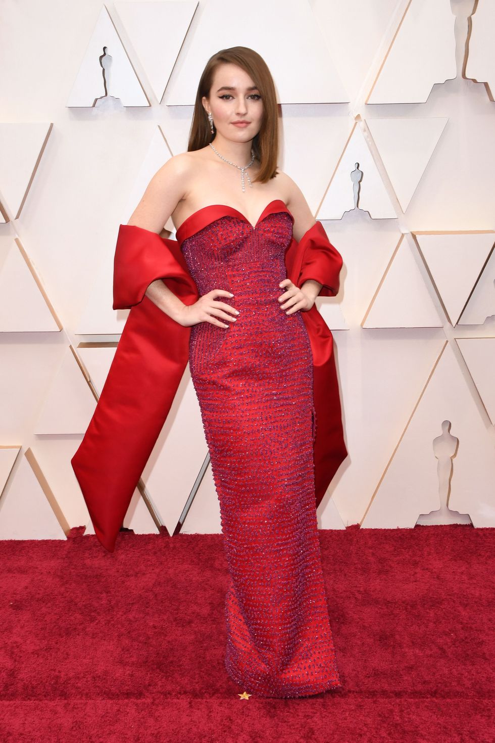 Kaitlyn Dever Louis Vuitton sustainable gown oscars red carpet