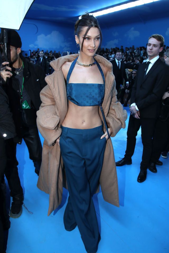 Bella Hadid Wore the Low-Rise-Pant Trend in Paris