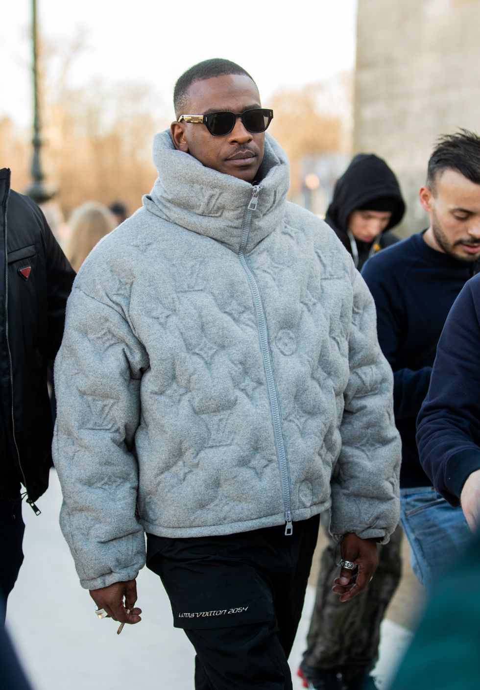 Street style, Pop Smoke arriving at Louis Vuitton Fall Winter 2020