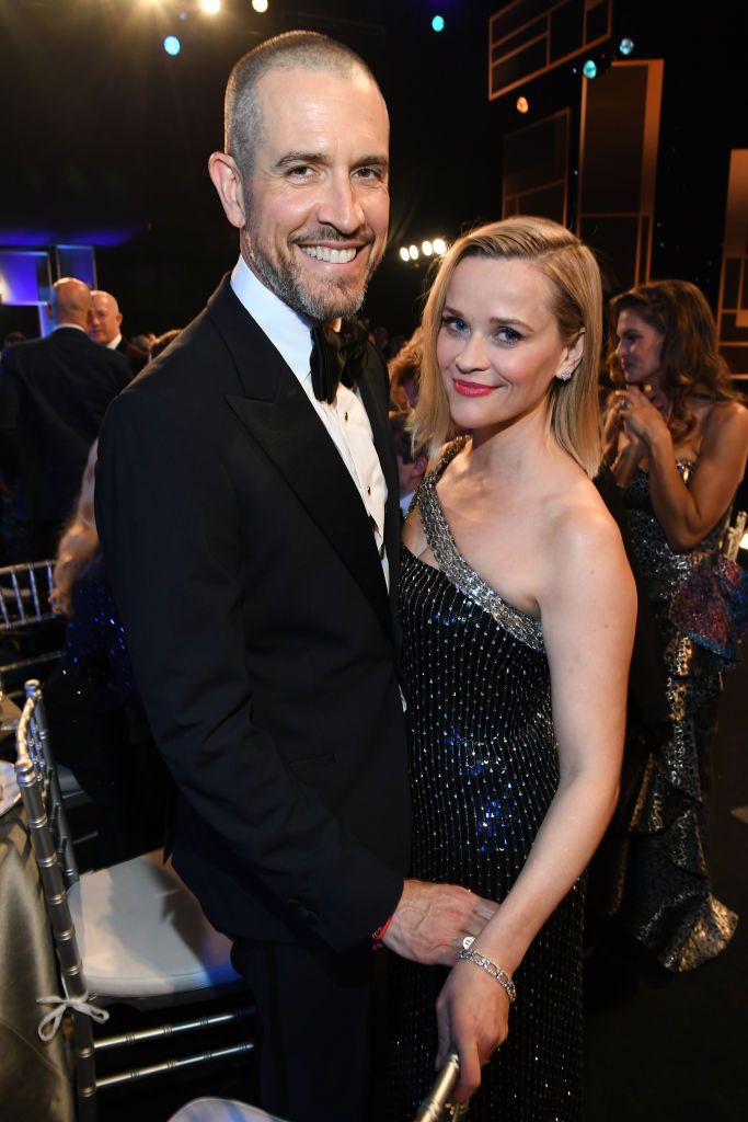 los angeles, california january 19 l r jim toth and reese witherspoon attend the 26th annual screen actors guild awards at the shrine auditorium on january 19, 2020 in los angeles, california 721336 photo by kevin mazurgetty images for turner