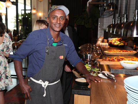 west hollywood, california   january 24 chef marcus samuelsson poses for a photo at the primary wave x island records presented by mastercard one love hotel   marley brunch at 1 hotel west hollywood on january 24, 2020 in west hollywood, california photo by jerritt clarkgetty images for island records