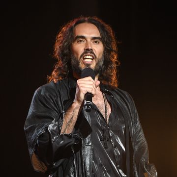 los angeles, california january 24 russell brand speaks onstage during musicares person of the year honoring aerosmith at west hall at los angeles convention center on january 24, 2020 in los angeles, california photo by kevin mazurgetty images for the recording academy