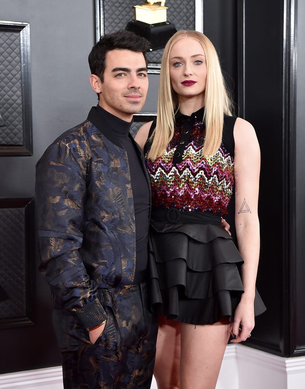 Sophie Turner and Joe Jonas Match in Black at Grammy Awards in 2020