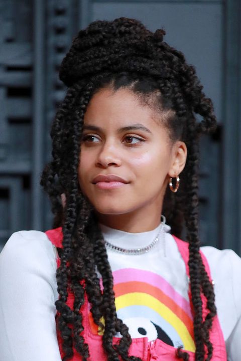 park city, utah   january 28 zazie beetz speaks onstage during attends the 2020 sundance film festival cinema cafe with zazie beetz, elle lorraine and taylour paige at filmmaker lodge on january 28, 2020 in park city, utah photo by rich furygetty images