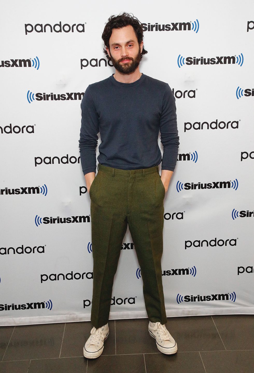 new york, new york   february 04 exclusive coverage actor penn badgley visits the siriusxm studios on february 04, 2020 in new york city photo by astrid stawiarzgetty images