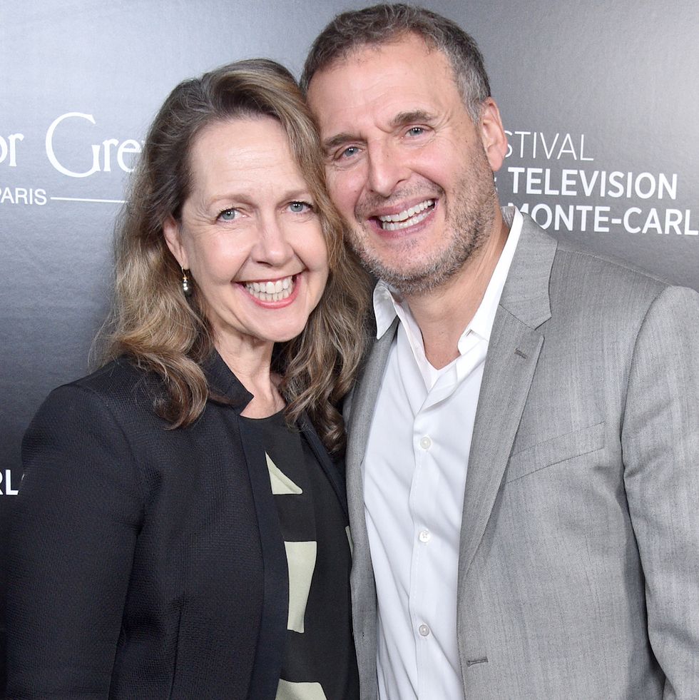 west hollywood, california   february 05  phil rosenthal and monica horan attend the 60th anniversary party for the monte carlo tv festival at sunset tower hotel on february 05, 2020 in west hollywood, california photo by gregg deguiregetty images