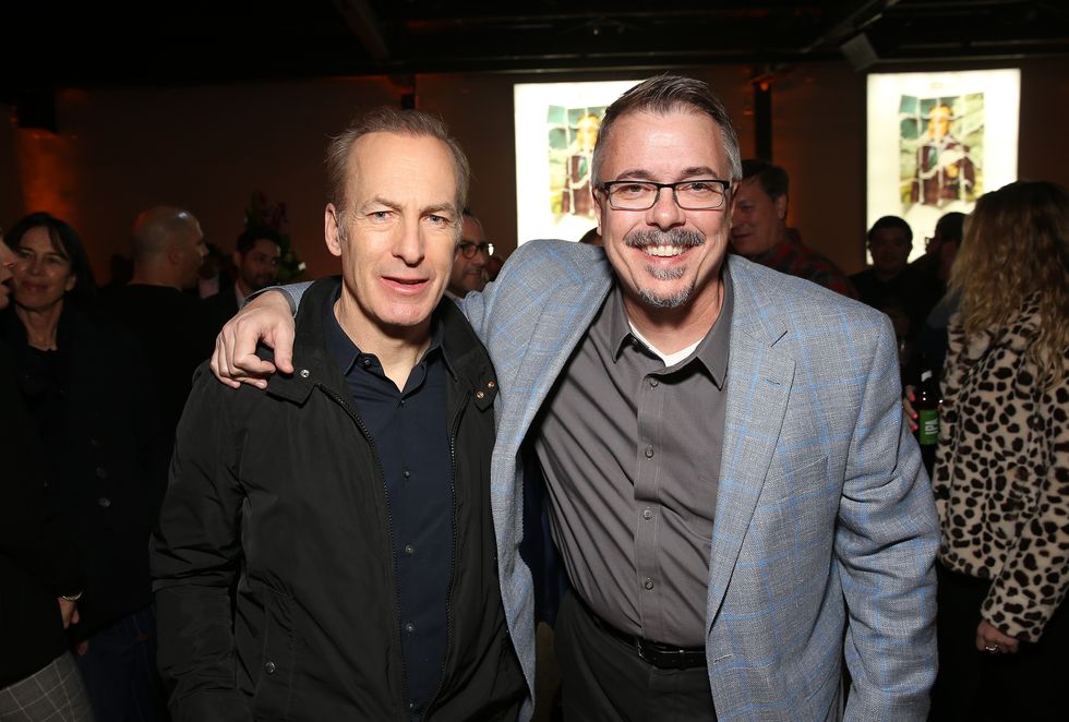 los angeles, california   february 05 bob odenkirk and vince gilligan attend the premiere of amcs better call saul season 5 after party on february 05, 2020 in los angeles, california photo by jesse grantgetty images for amc