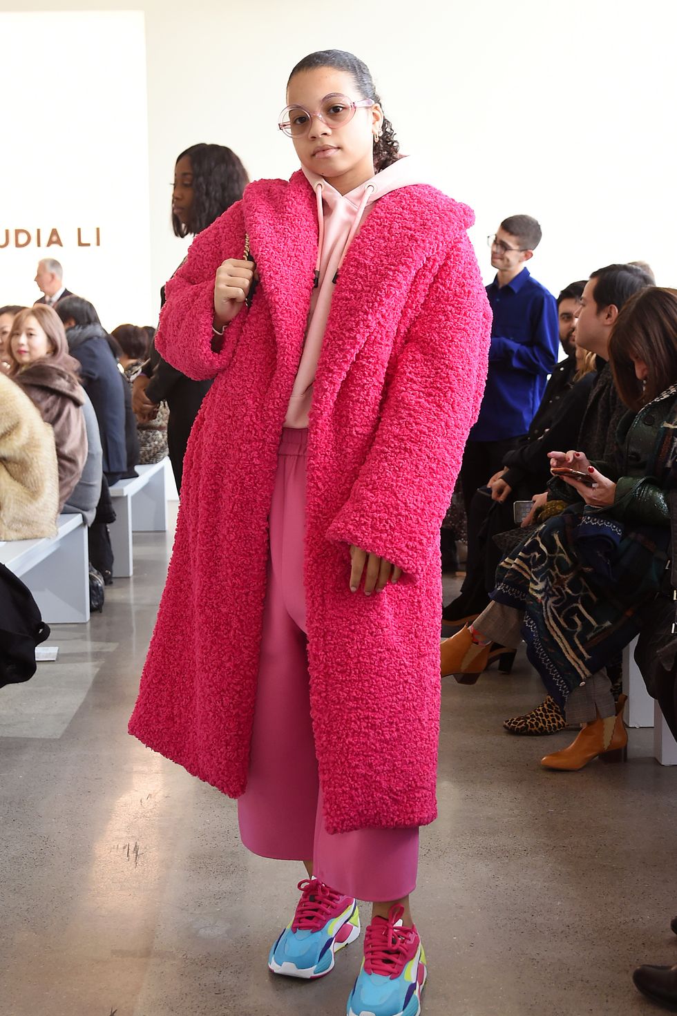 new york, new york   february 08 summer chamblin attends the claudia li fashion show during february 2020   new york fashion week the shows at gallery ii at spring studios on february 08, 2020 in new york city photo by yuchen liaogetty images for nyfw the shows