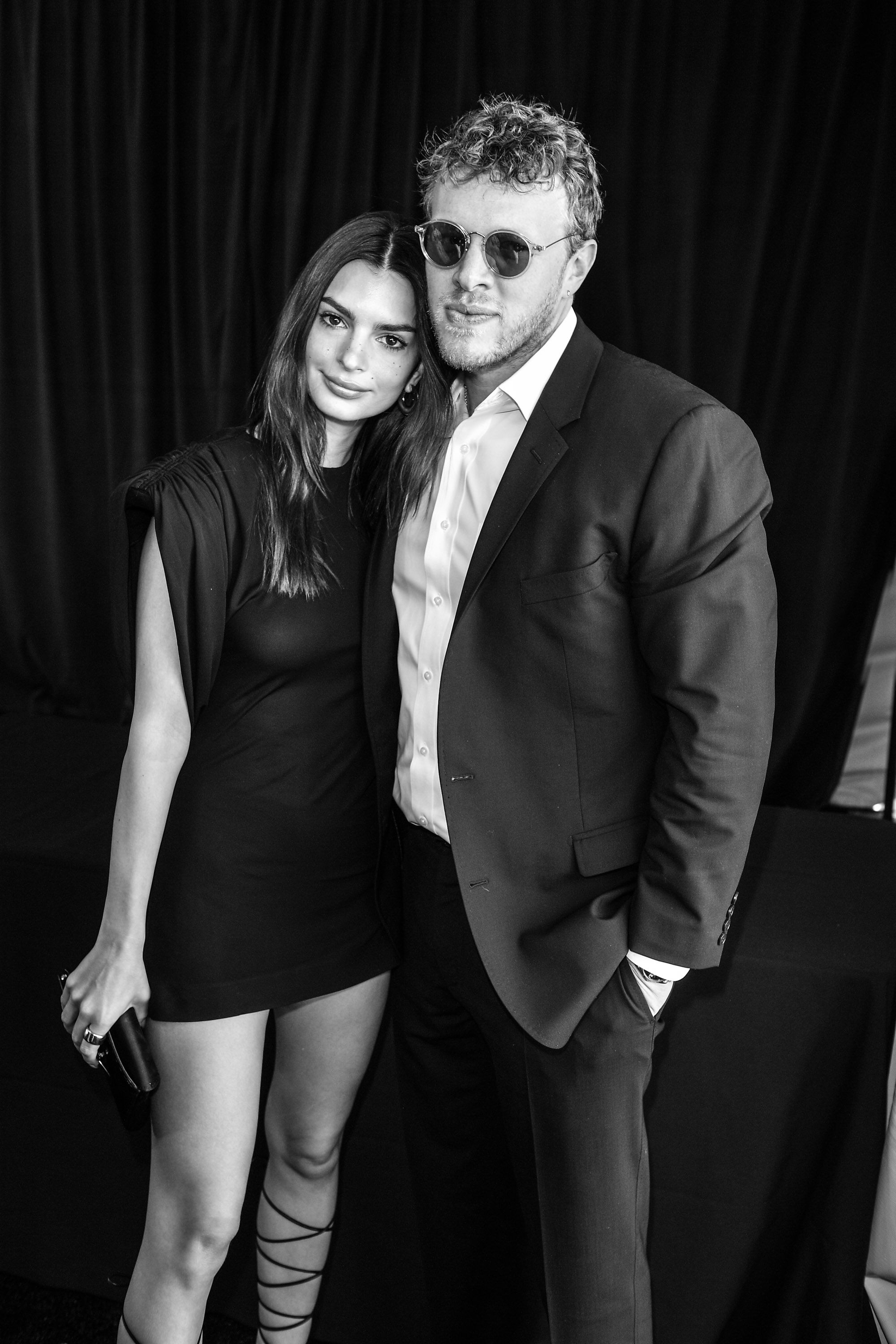 santa monica, california   february 08 editors note image converted in black and white emily ratajkowski and sebastian bear mcclard attend the 2020 film independent spirit awards on february 08, 2020 in santa monica, california photo by george pimentelgetty images