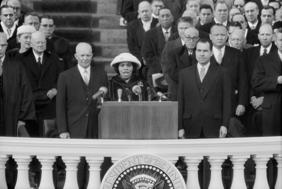 Marian Anderson performing during the inauguration of Dwight Eisenhower in Washington, D.C. on January 21, 1957