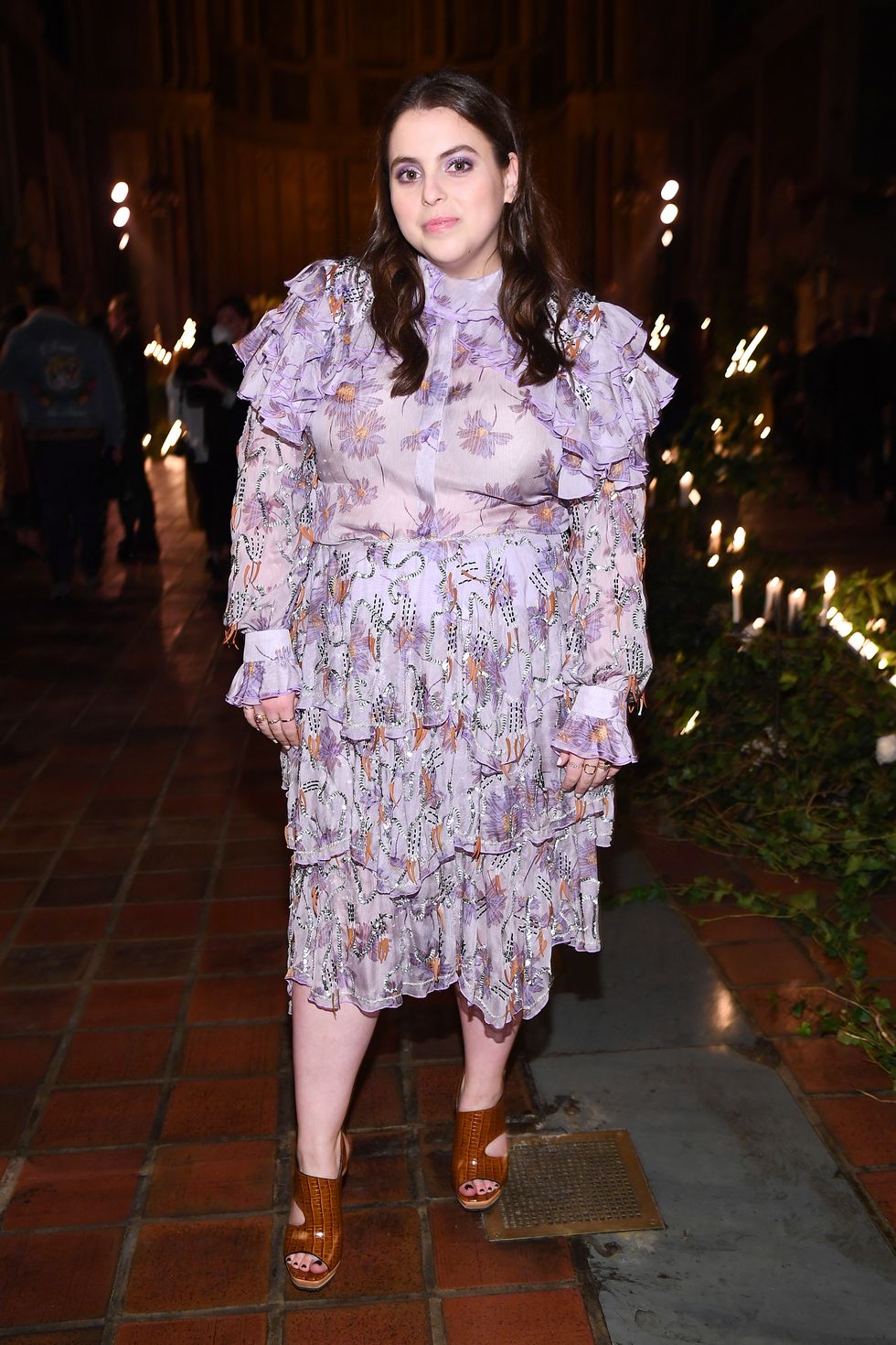 new york, new york   february 11 beanie feldstein attends front row at the rodarte fashion show during february 2020   new york fashion week the shows on february 11, 2020 in new york city photo by dimitrios kambourisgetty images for nyfw the shows