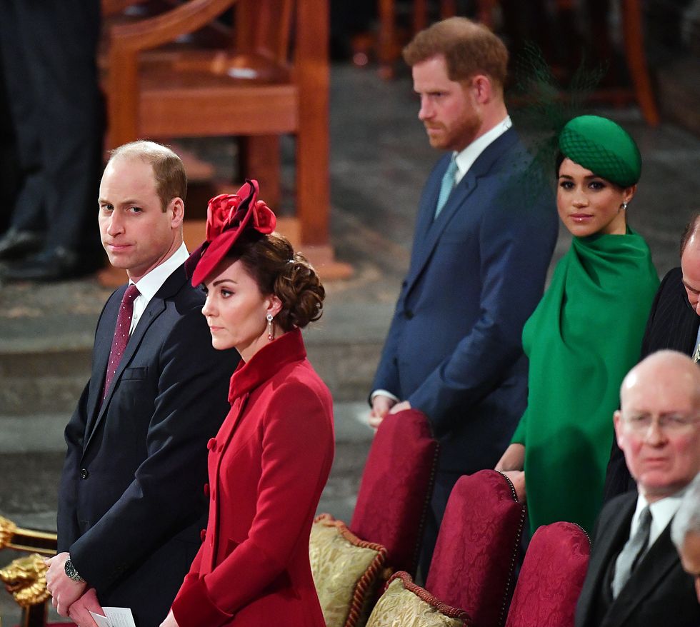 london, england march 09 prince william, duke of cambridge, catherine, duchess of cambridge, prince harry, duke of sussex and meghan, duchess of sussex attend the commonwealth day service 2020 on march 9, 2020 in london, england photo by phil harris wpa poolgetty images