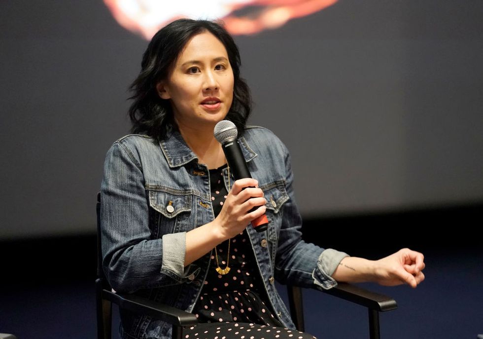 los angeles, california   february 19 celeste ng speaks during hulu little fires everywhere press brunch at ross house on february 19, 2020 in los angeles, california photo by erik voakegetty images for hulu