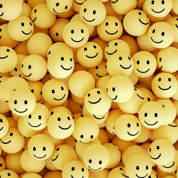 3D Emoji with Smiley Face 3d rendering of emoji with smiley face large group of objects yellow background