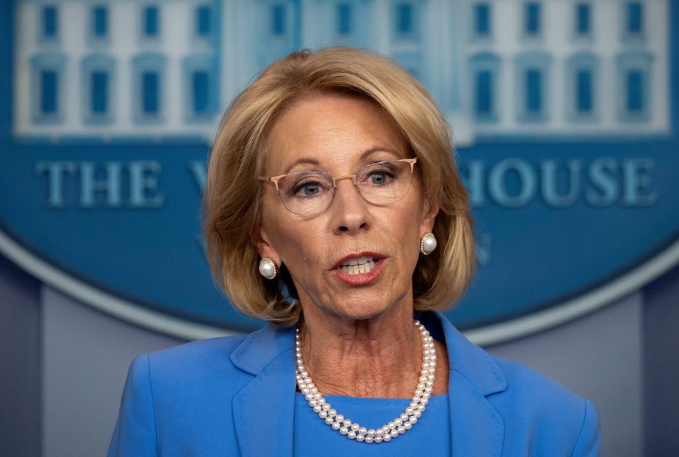 us secretary of education betsy devos speaks during the daily briefing on the novel coronavirus, covid 19, in the brady briefing room at the white house on march 27, 2020, in washington, dc photo by jim watson  afp photo by jim watsonafp via getty images