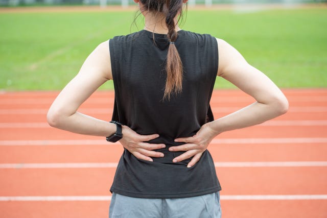 conceptual of woman suffering painful from sport workout