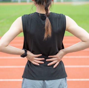 conceptual of woman suffering painful from sport workout