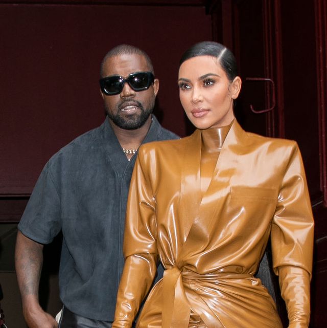 paris, france   march 01 kim kardashian west and husband kanye west leave kwests sunday service at theatre des bouffes du nord   paris fashion week womenswear fallwinter 20202021 on march 01, 2020 in paris, france photo by marc piaseckiwireimage