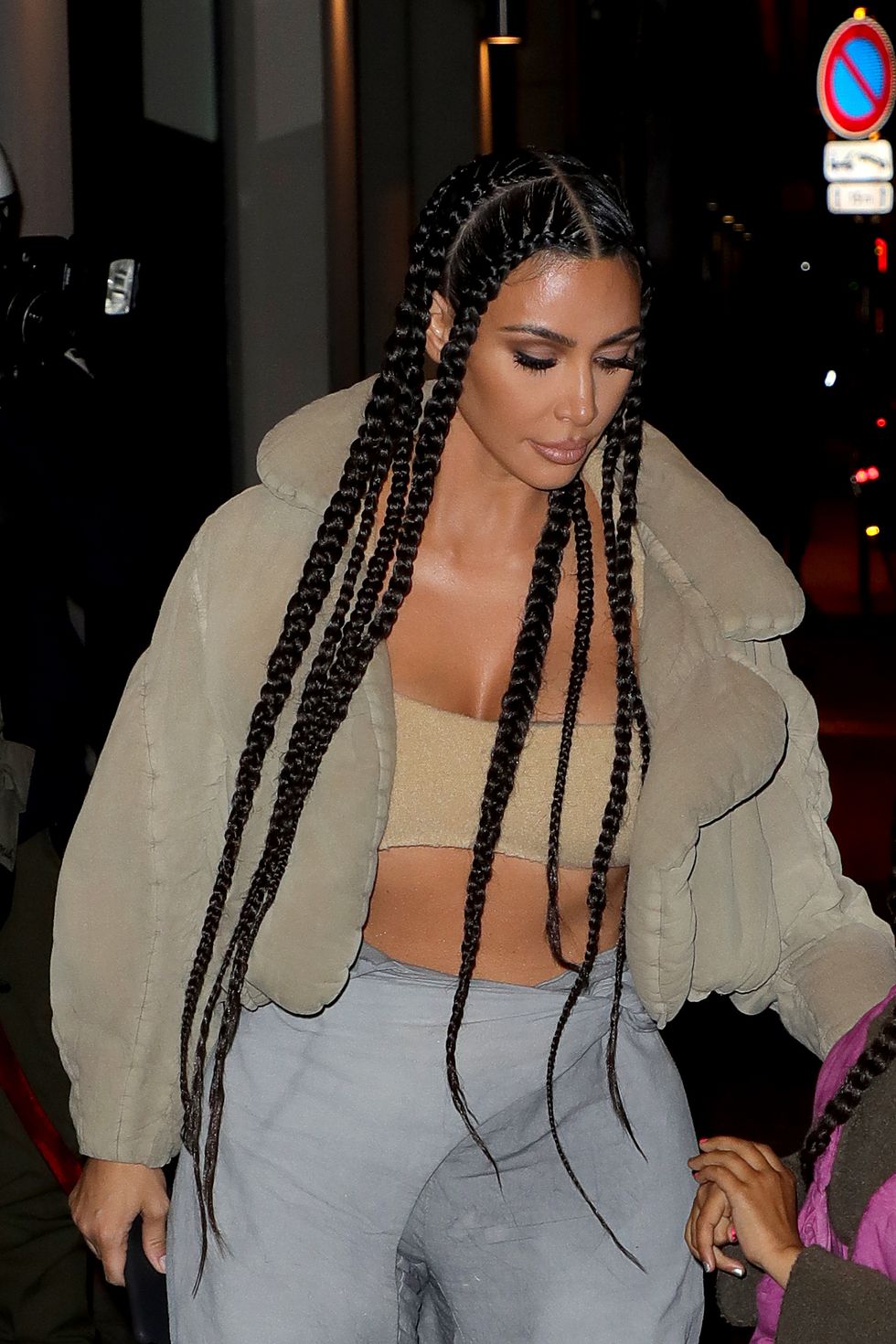 paris, france   march 02 kim kardashian west is seen arriving at a restaurant on march 02, 2020 in paris, france photo by pierre suugc images