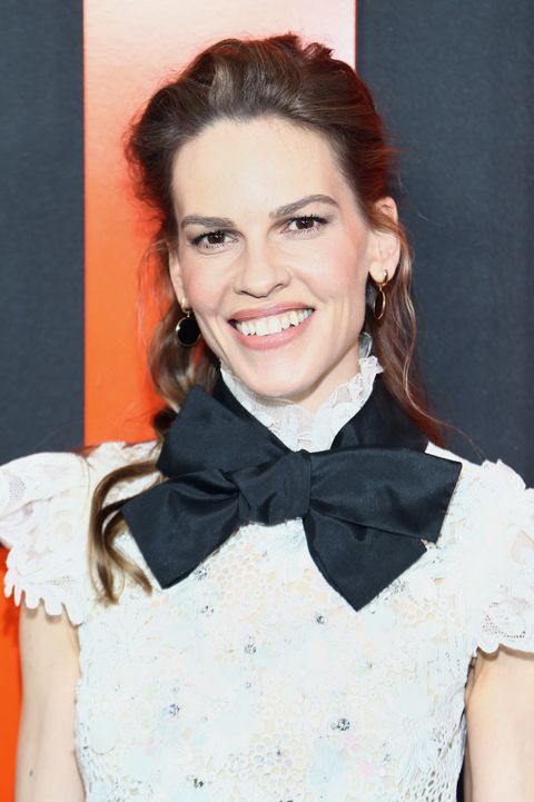 hollywood, california   march 09 hilary swank attends the premiere of universal pictures the hunt at arclight hollywood on march 09, 2020 in hollywood, california photo by tommaso boddifilmmagic