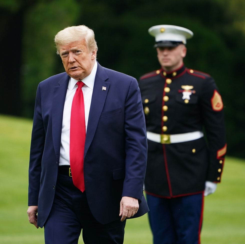 us president donald trump walks across the south lawn upon return to the white house in washington, dc on may 17, 2020   president trump returned to washington,dc after spending the weekend at the camp david presidential retreat photo by mandel ngan  afp photo by mandel nganafp via getty images