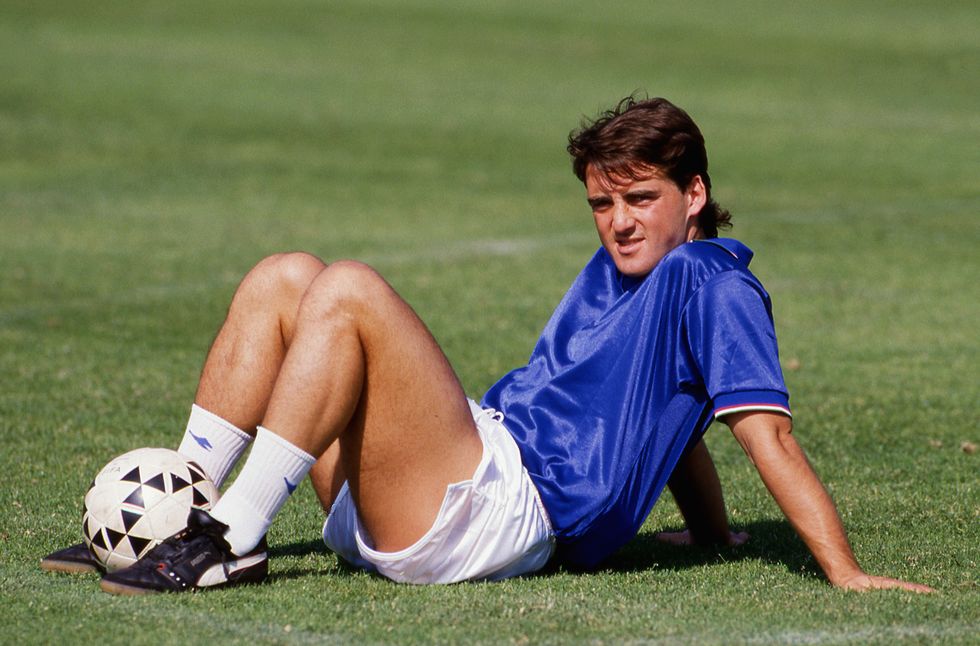 unspecified, italy 1989 90 roberto mancini of italy with the ball  photo by alessandro sabattinigetty images