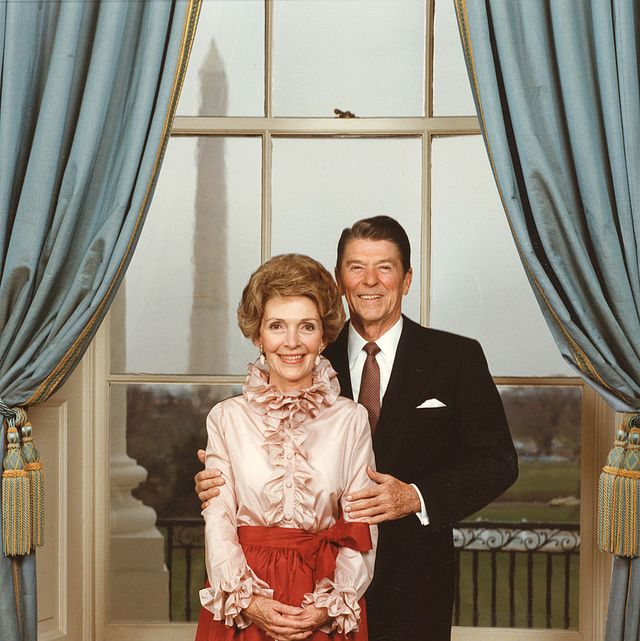 portrait of president ronald reagan 1911   2004 with first lady nancy reagan, taken in the white house, 1984 photo by photoquestgetty images