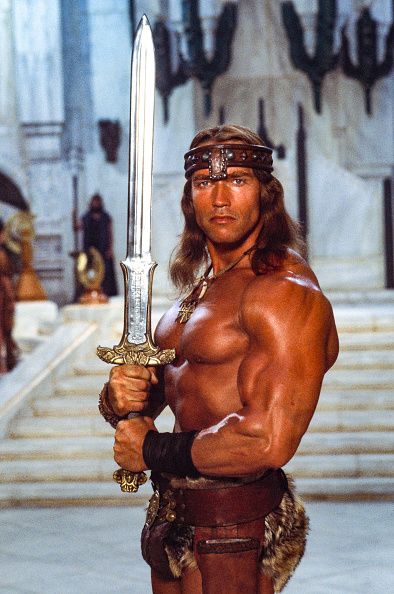 arnold schwarzenegger on the set of conan the destroyer, directed by richard fleischer, mexico city, mexico, 1983 photo by rolf konowsygmasygma via getty images