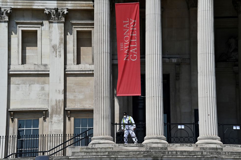 the national gallery museum, currently closed to visitors due to the ongoing covid 19 pandemic, is pictured in central london on june 23, 2020   pubs, restaurants, hotels and hairdressers in england will reopen from july 4, prime minister boris johnson announced tuesday, as part of plans to further ease the coronavirus lockdown today we can say that our long national hibernation is beginning to come to an end, johnson told parliament but warned restrictions would be imposed if the virus returned the two metre social distancing rule will also be cut in england from july 4, after complaints from companies that keeping it made business impossible photo by justin tallis  afp photo by justin tallisafp via getty images