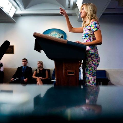 white house press secretary kayleigh mcenany speaks during the press briefing at the white house in washington, dc, on july 1, 2020 photo by jim watson  afp photo by jim watsonafp via getty images