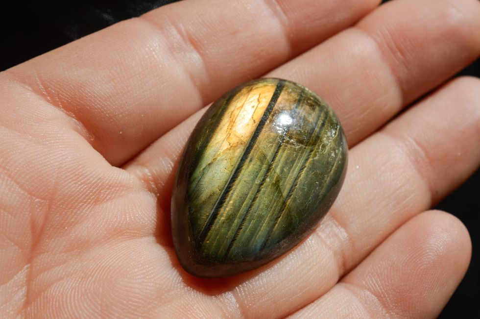 labradorite mineral stone on collection