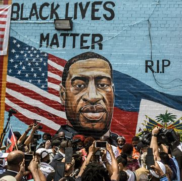 new york, ny   july 13 a mural painted by artist kenny altidor depicting george floyd is unveiled on a sidewall of ctown supermarket on july 13, 2020 in the brooklyn borough new york city george floyd was killed by a white police officer in minneapolis and his death has sparked a national reckoning about race and policing in the united states  photo by stephanie keithgetty images