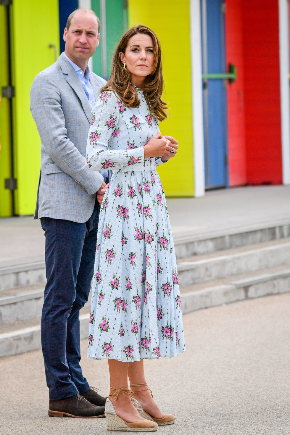 barry, wales august 05: prince william, duke of cambridge and catherine, duchess of cambridge on the promenade as they visit beach huts during their visit to barry island, south wales, to speak to local business owners about the impact of covid 19 on the tourism sector on august 5, 2020 in barry, wales. (photo by ben birchall wpa pool/getty images)