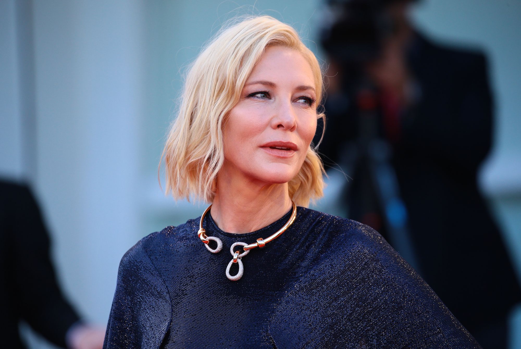 cate blanchett poses on the red carpet during the 77th venice film festival on september 02, 2020 in venice, italy  photo by matteo chinellatonurphoto via getty images