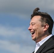 03 september 2020, brandenburg, grünheide elon musk, tesla boss, stands laughing on the tesla gigafactory construction site in grünheide near berlin, a maximum of 500,000 vehicles per year are to roll off the assembly line starting in july 2021 according to the plans of the car manufacturer, the maximum is to be reached as quickly as possible photo patrick pleuldpa zentralbildzb photo by patrick pleulpicture alliance via getty images