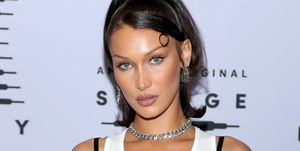 los angeles, california   october 02 in this image released on october 2, bella hadid attends rihannas savage x fenty show vol 2 presented by amazon prime video at the los angeles convention center in los angeles, california and broadcast on october 2, 2020 photo by jerritt clarkgetty images for savage x fenty show vol 2 presented by amazon prime video