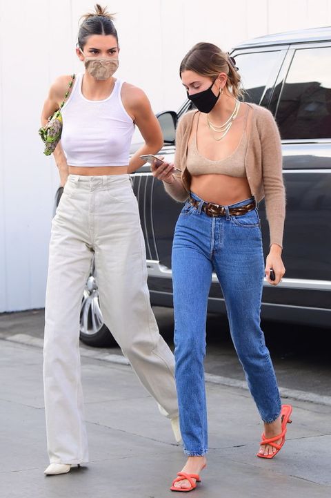 los angeles, ca   october 7  kendall jenner and hailey bieber are seen on october 7, 2020 in los angeles, california photo by rachpootastromegagc images