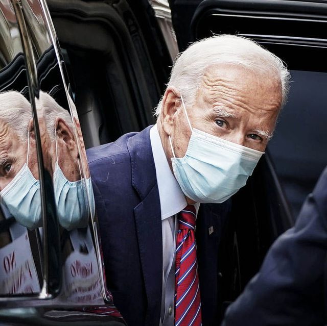 wilmington, de   october 19 democratic presidential nominee joe biden arrives at the queen theater on october 19, 2020 in wilmington, delaware according to the campaign, biden is recording an interview with cbs 60 minutes that will air sunday evening photo by drew angerergetty images
