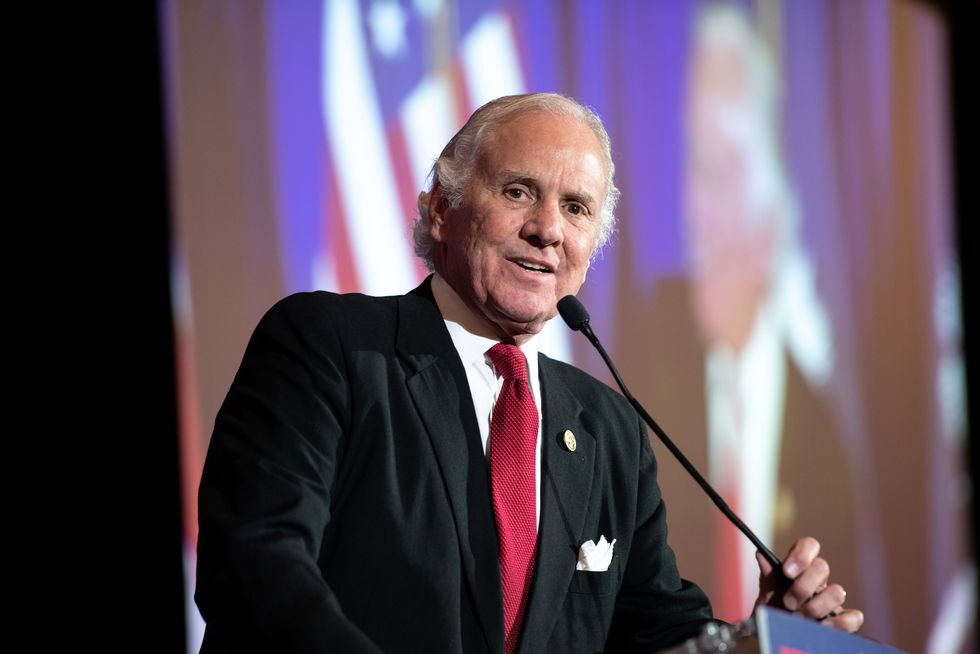 columbia, sc   november 03 south carolina governor henry mcmaster speaks to a crowd during an election night party for sen lindsey graham r sc on november 3, 2020 in columbia, south carolina graham defeated democratic us senate candidate jaime harrison photo by sean rayfordgetty images