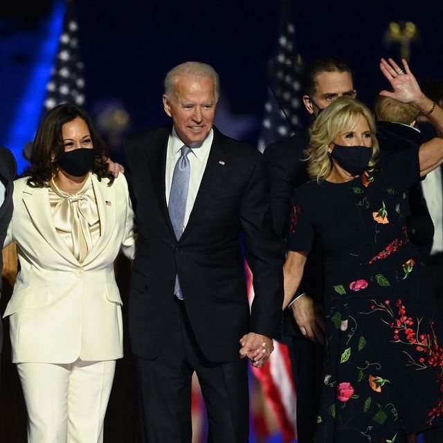 President Joe Biden looks on as Vice President Kamala Harris
