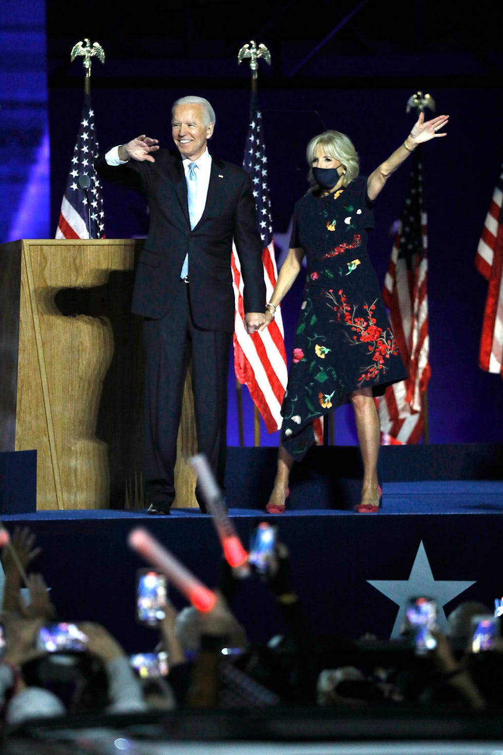 wilmington, pennsylvanianov 7, 2020president elect joe biden and vice president elect kamal harris address their supporters at chase center in wilmington, de, on nov, 7, 2020 after being named the winners joining him is his wife, jill biden, vice president elect kamala harris, and her husband, doug emhoff carolyn cole  los angeles times via getty imagescarolyn cole  los angeles times via getty images